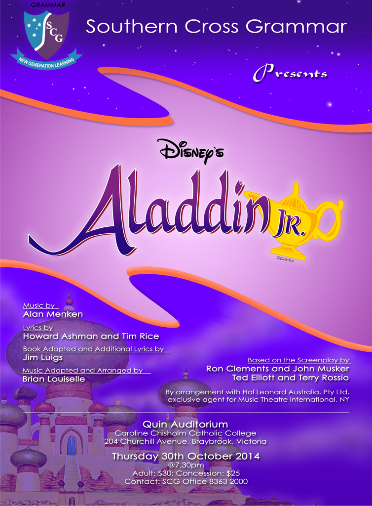 Aladdin poster | Southern Cross Grammar